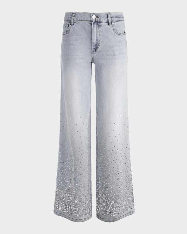 Amazing Embellished Wide-Leg Jeans